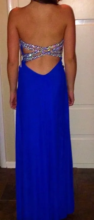 Dillard's Strapless Open Back Prom Dress thumbnail 2