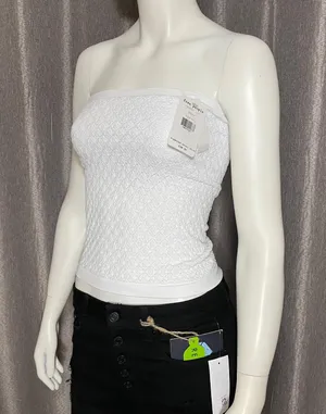Free People Women’s White Seamless Strapless Bandeau Tube Top thumbnail 3