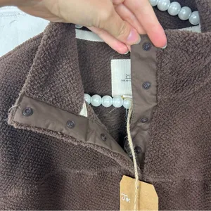 NWT Thread & Supply Brown Sherpa Pullover Jacket Size S thumbnail 9