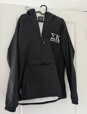 Charles River Apparel Black Sigma Kappa Rain Jacket thumbnail 1