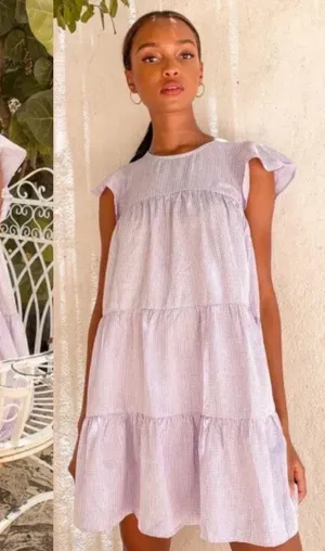 LULUS PERFECT PICNIC Gingham Tiered dress thumbnail 2