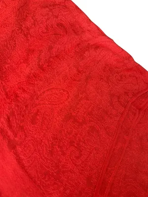 Coral Paisley Pashmina Silk Blend Scarf Shawl With Fringe Edges 80" x 28" thumbnail 3
