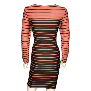 H & M Sweater Dress Women’s Small Black & Copper Stripes Casual Stretch Bodycom thumbnail 3