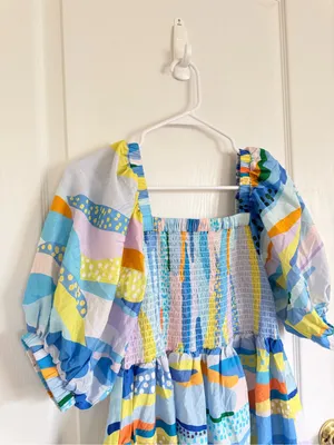 Jessie Zhao Landscape Smocked Cotton Dress thumbnail 3