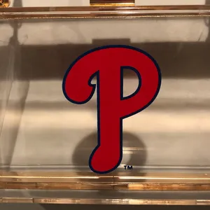 Philadelphia Phillies Clear Acrylic Box Clutch with Gold Chain thumbnail 3
