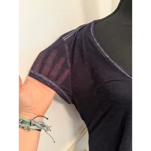 Superdry Sheer Navy Burnout V-Neck Tee Short Sleeve Top Slub Lightweight Layer thumbnail 2