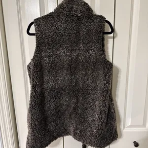 Altar'd State Women's Long Open Sherpa Vest Size Small Brown Pockets thumbnail 3