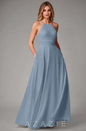 Bridesmaid Dress Azazie Dusty Blue thumbnail 1
