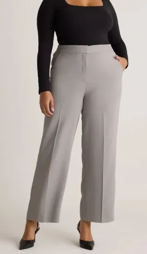 NWT Quince Women's Stretch Crepe Classic Trouser Pants 30" Pants Coastal Grey 6 thumbnail 1