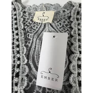 Ember Grey Black Floral Lace Mesh Kimono Cardigan Tie Front ST8449 NWT Medium thumbnail 3
