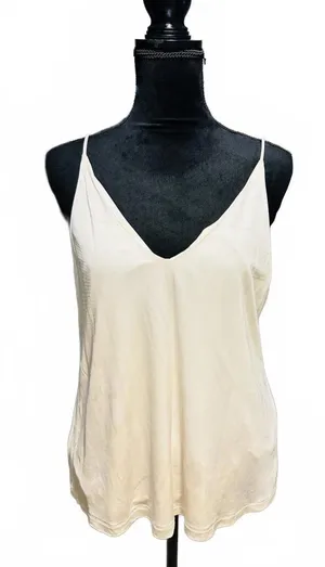 H&M Cream Satin Camisole Top, Size M thumbnail 1