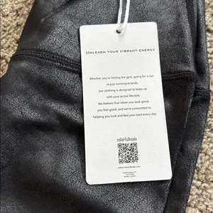 Colorfulkoala Black Faux Leather Leggings size small NWT thumbnail 3