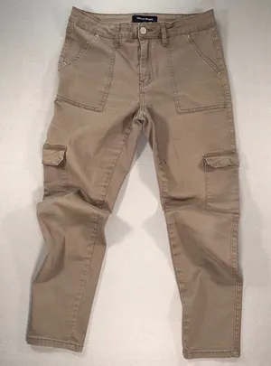 Ashley Mason Womens Tan Khaki Cargo Utility Pants size 13/31 thumbnail 1
