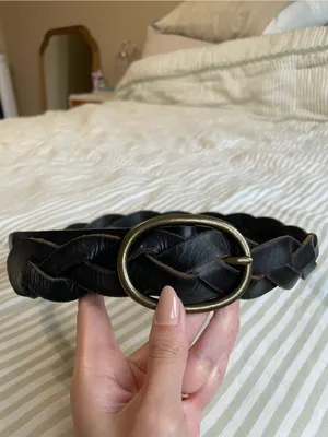 Gap Braided Genuine Leather Belt Size XS-M Dark Brown thumbnail 5