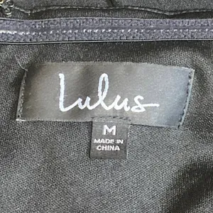Lulus Black Strapless Sleeveless Tube Bandeau Ruffle Slit Maxi Dress Size M thumbnail 5