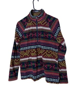 Eddie Bauer Womens L Fleece Pullover Quarter Zip Multicolor thumbnail 1