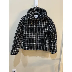 New! Jason Wu Luxe Black White Tweed Puffer Coat Old Money Jacket $395 MSRP thumbnail 6
