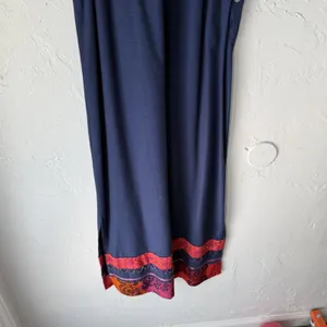 Source Unknown Boho Maxi Dress Vintage Artsy Large Embroidered Floral‎ Sleeveless Ethnic Beaded thumbnail 3