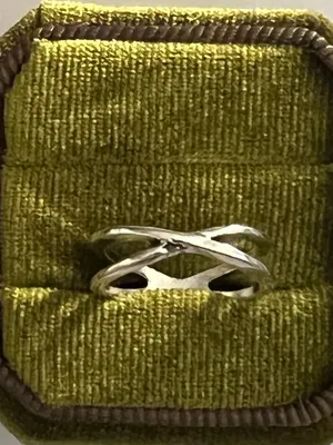 Elegant Design Stainless Steel Silver Wrap Detailing Statement Ring Size 6 thumbnail 1