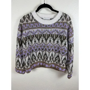 Anthropologie Fabiana Fair Isle Alpaca Wool Knit‎ Sweater Women S Boho Cottage thumbnail 4