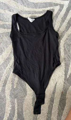 Skims black thong racerback bodysuit Xs thumbnail 1