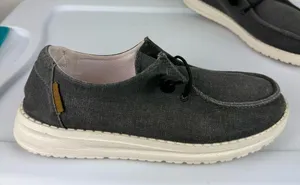 Hey Dude Wendy Chambray Moccasin Slip On Shoe Sz 7 Dark Grey Black thumbnail 6