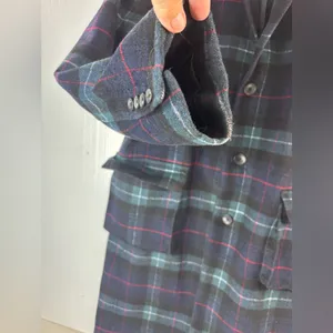 INC L Full Length Plaid Wool Blend Winter Coat thumbnail 4