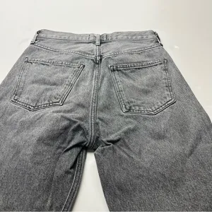 Agolde 90’s Crop Faded Black Trip Dark Grey Gray High Rise‎ Loose 24 Denim Jean thumbnail 14