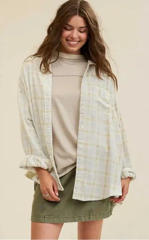 aerie oversized flannel thumbnail 1