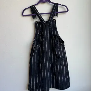 Reformation 100% Linen Black White Stripe Overall Mini Dress Size 6 Small thumbnail 4