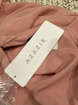 NWT Azazie Everett Rosette A-Line V-neck Ruched Chiffon Dress thumbnail 12