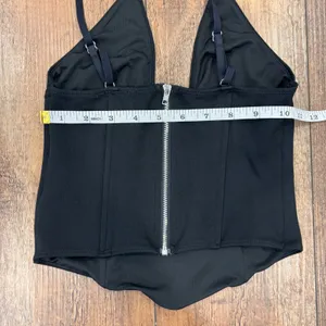 Edikted Lou Crossover Strap Corset Camisole Women's Size XS Black Beaded $54.40 thumbnail 5