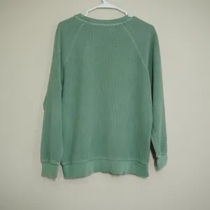 Altar'd State‎ Size XS Outerbanks Graphic Ribbed Sweatshirt Sage Green Oversized thumbnail 5