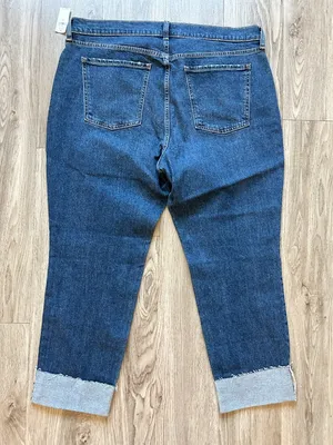 Old Navy Women's Mid Rise Boyfriend Dark Wash Jeans Size 16 Tall NWT thumbnail 8