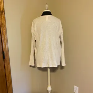 H&m ribbed cream tan long sleeve top 💜 thumbnail 3