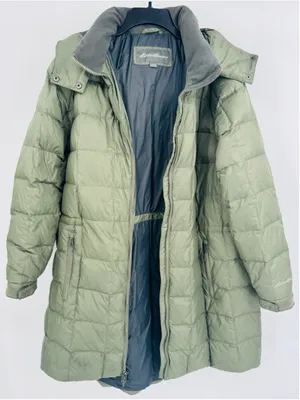 Eddie Bauer Altamira Down Parka 2X Green Quilted Hooded Long Coat thumbnail 3