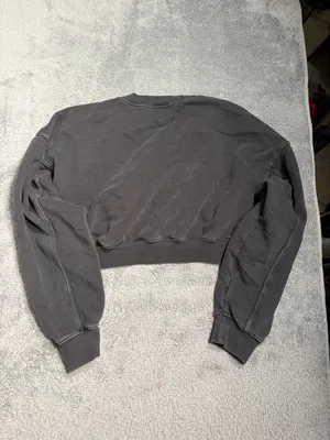 Aerie offline Cropped Crewneck Sweatshirt charcoal small thumbnail 9