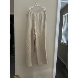 Vintage GAP 100% Linen Wide Leg Pants Medium Beige Drawstring Waist Hong Kong thumbnail 4