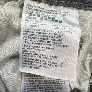 Levis Premium‎ 501 Jeans Women 27x 28 Black Denim Button Fly Straight Distressed thumbnail 12