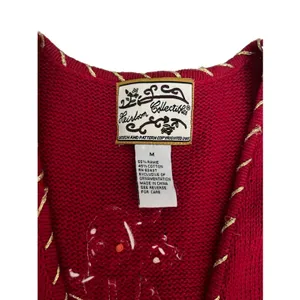 heirloom collectibles sweater Vest Size M Musical Snowmen Zip Closure thumbnail 4