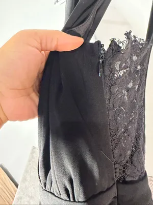 Lulus Kiska Black Lace Plunge V-Neck Wide Leg Jumpsuit Sleeveless Size Large thumbnail 10