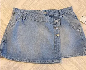 We The Free by Free People Wynne Denim Skirt Size 27 Light Indigo A-Line thumbnail 1