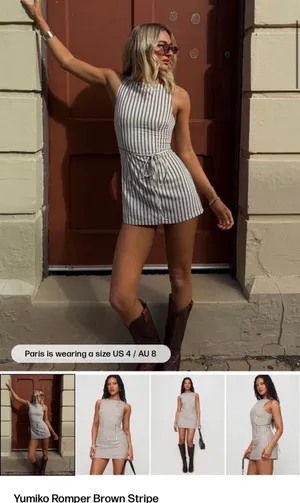 Princess Polly yumiko striped romper thumbnail 3