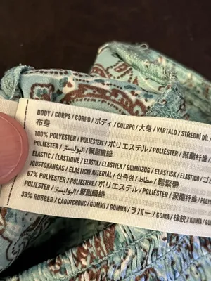 Hollister Tank Top Womens Small Blue Paisley Satin Square Neck Cami Cropped thumbnail 6