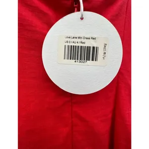 Princess Polly Love Lane Mini Dress Red Wrap Style Femme Ruffles NWT 0 thumbnail 5