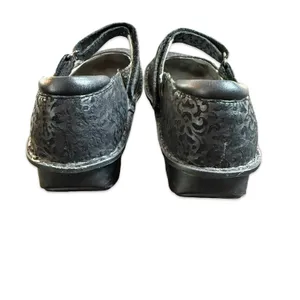 Alegria Belle Black Embossed Damask Leather Mary Jane Shoes BEL-265 Womens 39 thumbnail 2