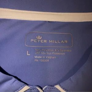 Peter Millar UPF50 Sun Protection Womens Carolinas Golf Shirt Size L Blue Purple thumbnail 2