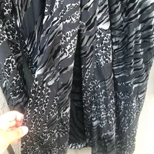 Chico's size 2 Button Front Cardigan Women Black Velvet Burnout Sheer zebra thumbnail 2