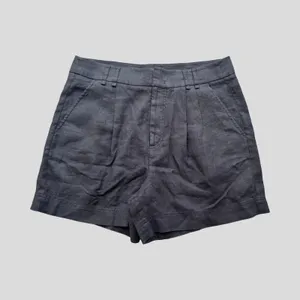 Free People Chelsea Pleated Linen Shorts Black Size 10 100% Linen High Rise thumbnail 2