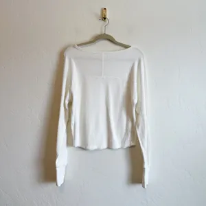 Free People | NWT We The Free Jess Thermal Boat Neck Long Sleeve Top in Ivory thumbnail 5